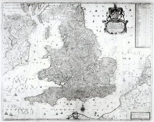 Eine neue Karte des Königreichs England und der Fürstentümer von Wales, 1669